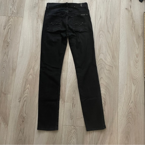 7 For All Mankind Black High Rise Jeans Size 25 Made In Italy - Picture 6 of 13
